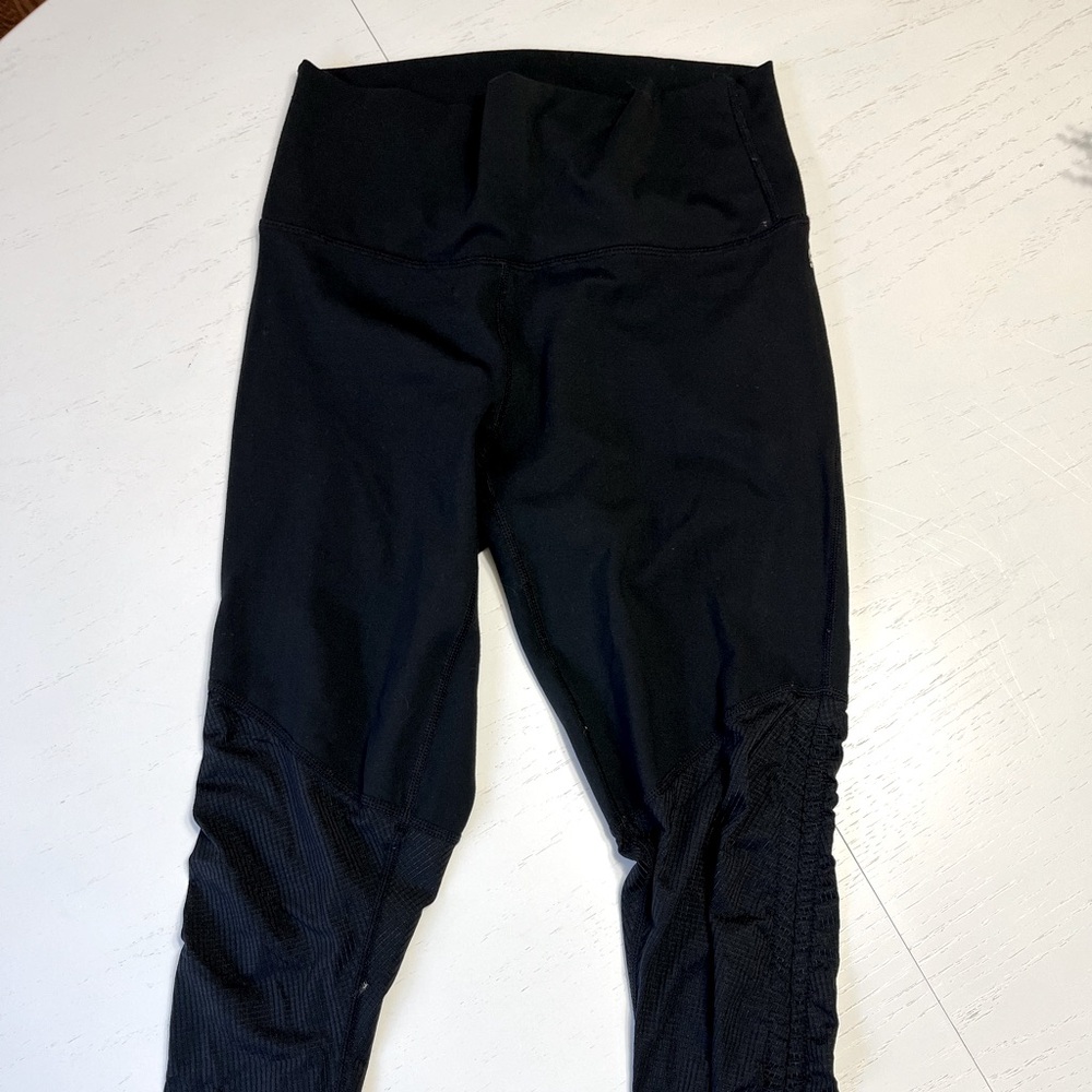 Fabletics, black ribbed leggings